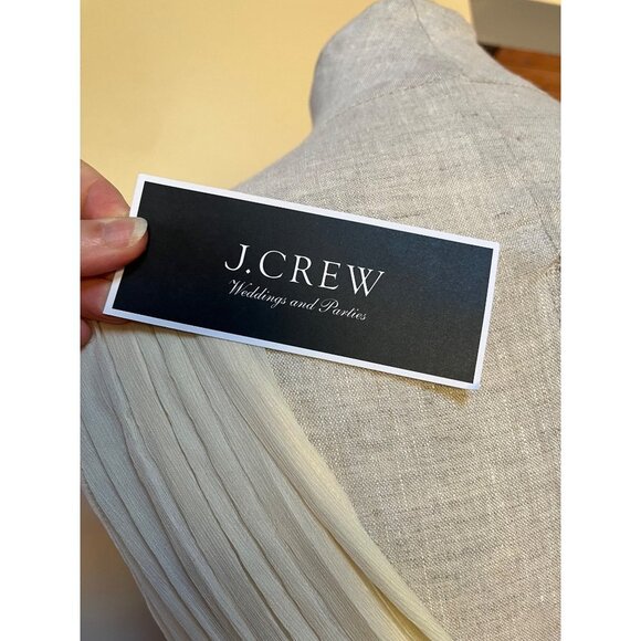 J. Crew NWT Ava Dress Champagne Silk Chiffon Sleeveless Mini Gown - Picture 8 of 14